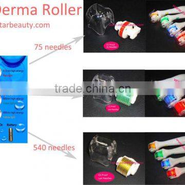 (CE Proof) photon dermaroller with usb led light titanium needles factory wholesale skin roller PMN 01N