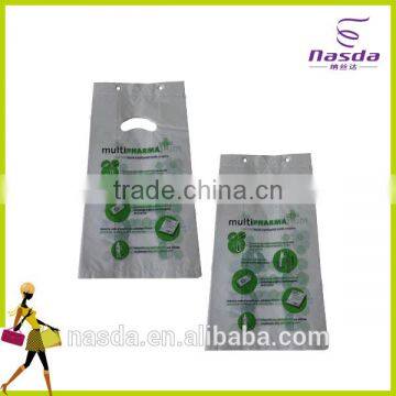 100% Ink printing -thick/thin Plastic Bag with Wave top handle