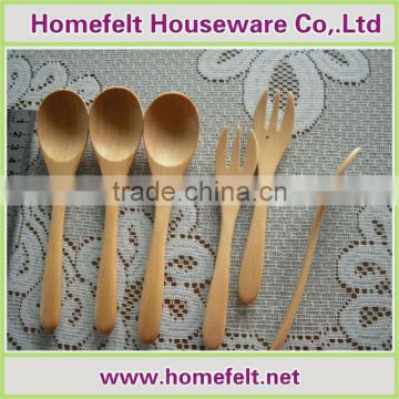 Wooden spoon with logo on handle