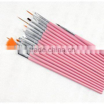 Wholesale 15pcs per Set Wood Handle Nail Round Oil Artist Paint Brush Pen Set for Art Painting photo-2