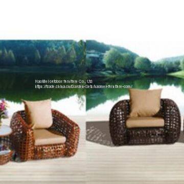 Leisure Sofa Set Outdoor PE Rattan Weave Alu Frame 10cm Cushion TaiWan Olifen Fabric