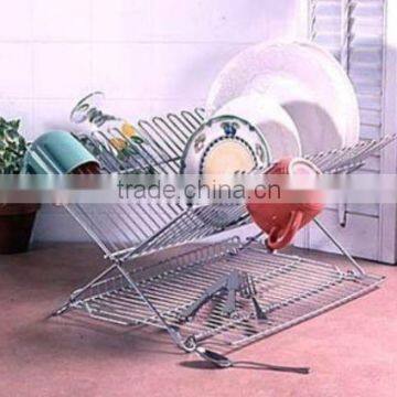 Folding Dish Rack-Steel-Double Cup Capacity Stand