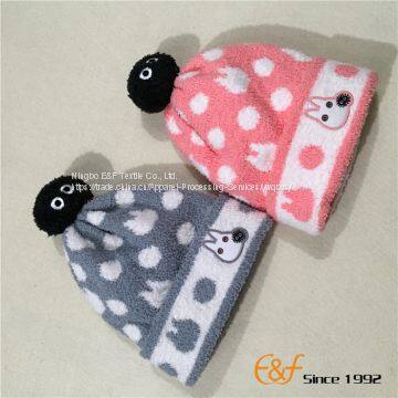 Fashion Fluffy Knitted Hat Scarf With Embroidery Logo photo-2