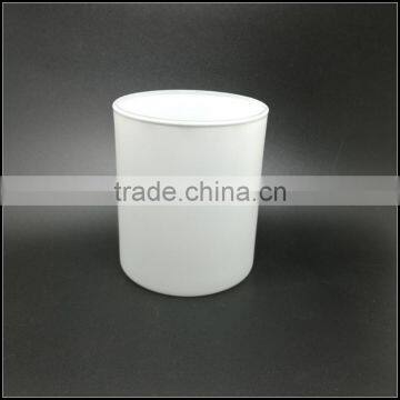 400ml flat bottom outside white glass candle holder