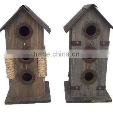 antique Garden Ware bird house with rope decor