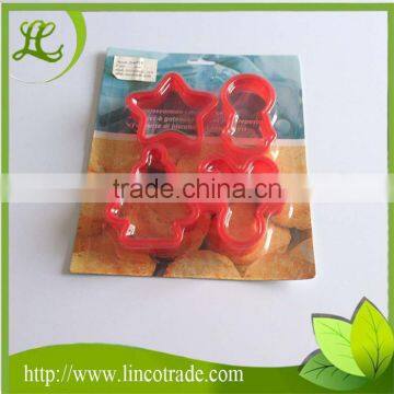 4 pcs Plastic Different Shape Cookie Cutters