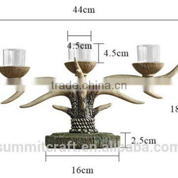 Home Goods Antiques Resin Deer Antler Old Fashioned Candle Holder photo-6