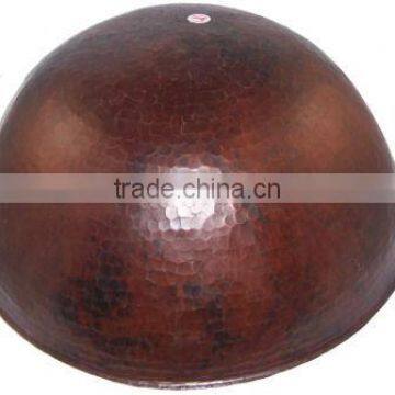 Big Weathered Hammered Copper Bowl photo-2