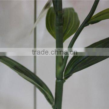 Dry Flower Artificial Two Flowers Two Buds Lily Fabric Flower photo-4