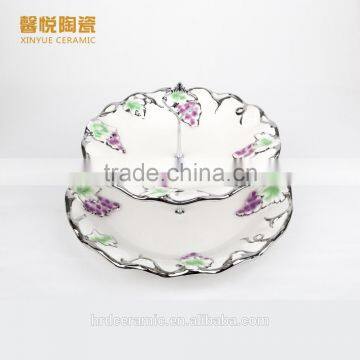 Hot Sale Ceramic Candy Tray ,golden Electroplating Fruit Tray photo-3