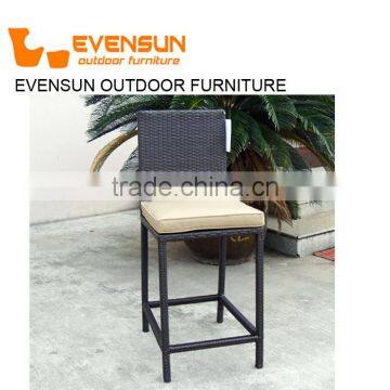 Evensun Rattan Outdoor Patio Plastic Resin Rattan Weaving Wicker High Back Bar Chairs photo-4
