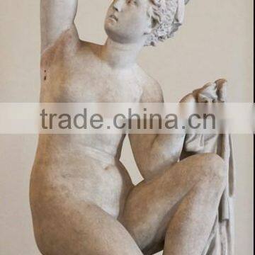 The western naked lady squat marble statue