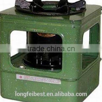 641# Emerald green kerosene stoves with 2pc suspended hood