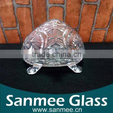 Small Size Trangle Leaves Embossed Glass Ice Cream Cup photo-3