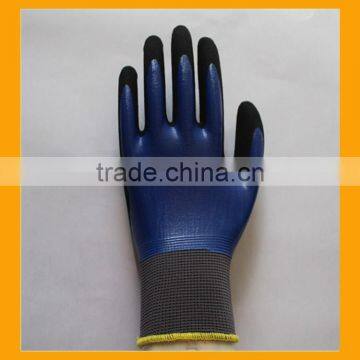 Chemical Resistant Smooth Nitrile Fully Dipped Grip Sandy Nitrile Palm Double Coated Work Gloves photo-3