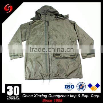 custom wholesale military olive green rain poncho raincoat with hood