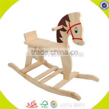 Wholesale popular wooden toddler rocking horse best selling wooden toddler rocking horse bring fun W16D018