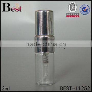 Shanghai Best mini 2ml perfume spray bottle empty clear perfume spray bottle round refillable perfume bottle glass spray