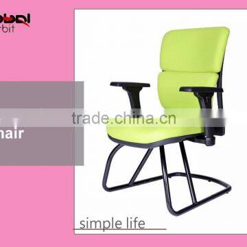 Unique office vistior chair without wheels, back tilt adjustable leather armchair