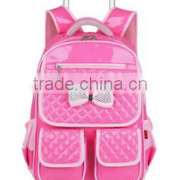 2015 Top Quality Detachable PU Leather School Trolley Backpack for Girls photo-3
