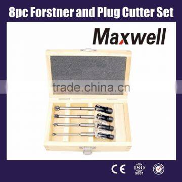 8pc Forstner and Plug Cutter Set