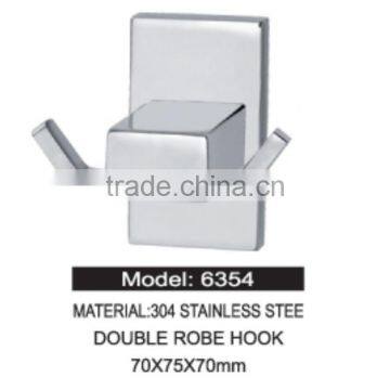 2016 The Hottest Wholesale Price Storage Modern Bath Hardware Factory Supply 304 Stainless Steel Double Robe Hook photo-4