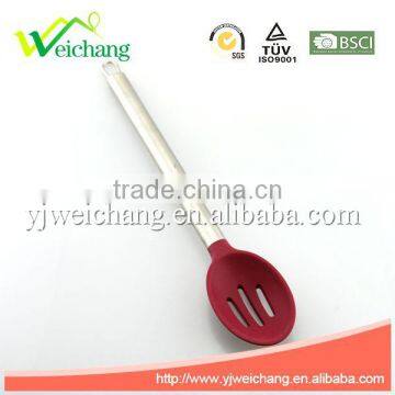 WCE247G Premium Silicone Utensils Slotted Spoon Cooking Utensil Gadgets Set With S.S. Handle photo-3