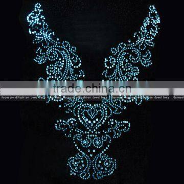 2013 fashion hot fix motif in rhinestone flower designs WHF-197