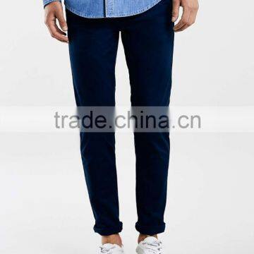 Indigo Stretch Skinny Chinos Pants for Male Latest Design Cotton Mens Cheap Chino Casual Pants photo-5