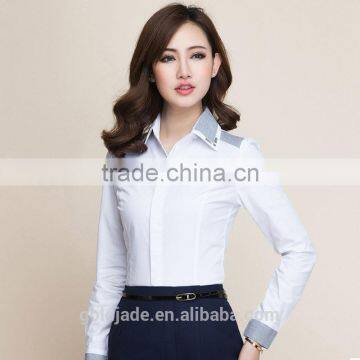 2017 New Ladies Office Wear Blouse Shirt Formal Shirt Design for Women photo-3