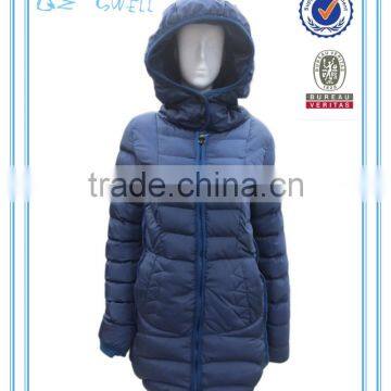 Fashion winter lady puffy jacket long padded coat