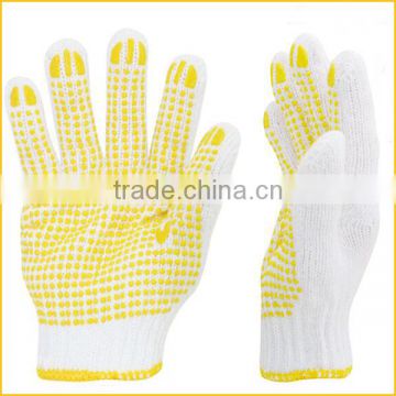 pvc dotted cotton knitted gloves with pvc dots for construction