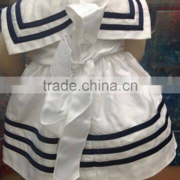 2017 Latest Design Hot Sale Summer Wholesale Silk Tutu Baby Clothing Kids Sleeveless Baby Girl Blue Stripe Dress photo-5