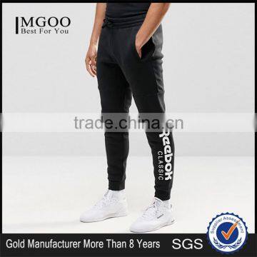 Custom Logo Side Print Men Cotton Thick Causal Sport Gym Joggers With Pocket Side Drawstring Pants