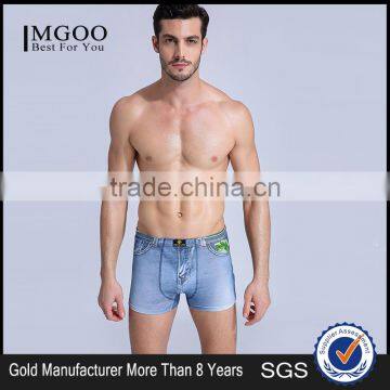 MGOO High Fashion Underwear Men Cotton Comfortable Jeans Print Shorts Custom Printing Stock