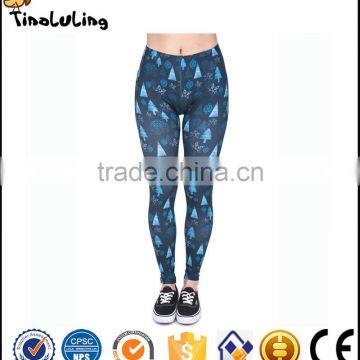 Women Fashion Hot sexy Leggings Irregular triangle Digital printing Pencil Trousers