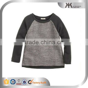 Children / kids GIRLS' COLORBLOCK PLAIN RAGLAN SWEATSHIRT in 100 % cotton fleece