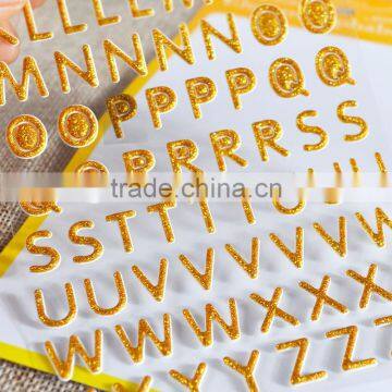 Custom Cheap Adhesive Sticker Alphabet / Number Shape Glitter Sticker Children DIY Sticker photo-5