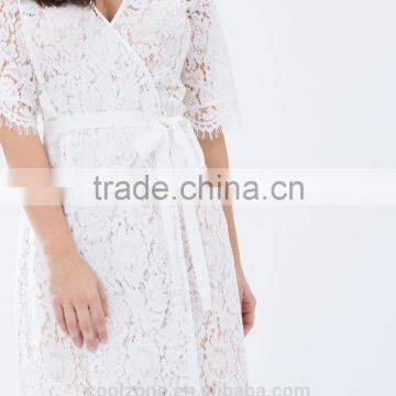 Regular Fit Adjustable Straps Wrap Front Lace Robe Fashion Sleeping Robe for Women 2016 photo-5