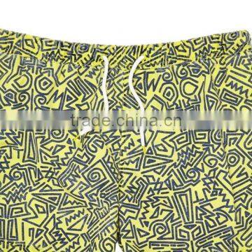 Factory Custom 100% Cotton Wholesale Athletic Shorts With Abstract Print Acid Wash photo-4