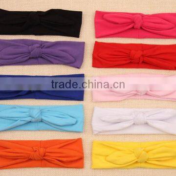 Solid Color Bow Style Cotton Kids Headband, Kids Cotton Fabric Headband photo-3