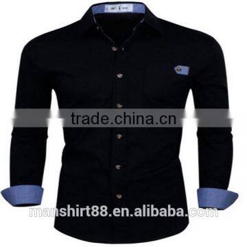2016 New Wholesale Stylish Slim Fit Long Sleeve Contrast Custom Mens Casual Dress Shirts photo-6