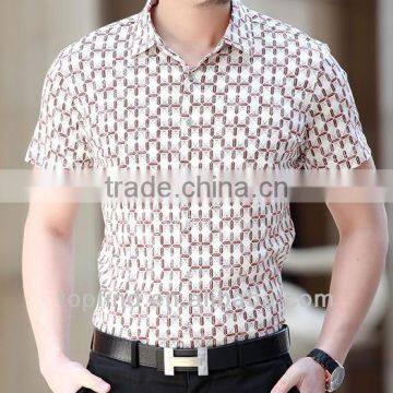 Hawaii style fashion mercerized cotton printing shirts for man