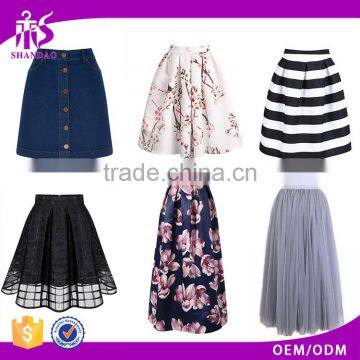 2016 guangzhou shandao summer hot selling plain women skirts