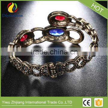 Antique Gold Vintage Bangles Bracelets Female Accessories Fashion Turkish Jewelry Metal Resin Bracelet photo-3
