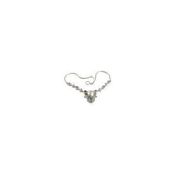Indonesia Sterling Silver Necklaces With 2 Kind Stone