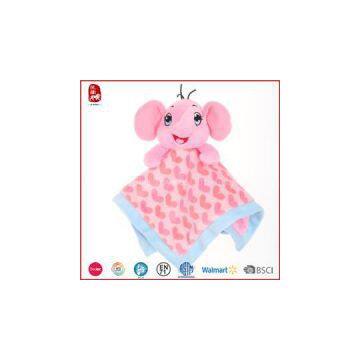 Baby Bib With Pink Elephant And Red Heart