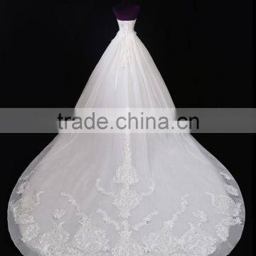 Strapless Lace Mermaid Color Wedding Dress Bridal for Bride Sleeveless Sexy Bridal Dress F13201 photo-4