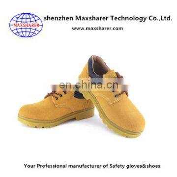 Factory suppler men's steel toe safety shoes Cow split leather safety shoes black steel safety shoes