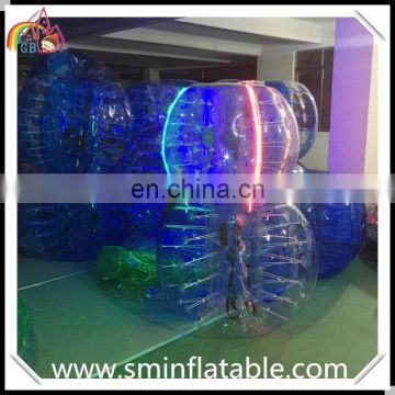 Promotion PVC/TPU inflatable led bubble ball, led lighted soccer bumper balloon, footabll bubble ball for kids or adult